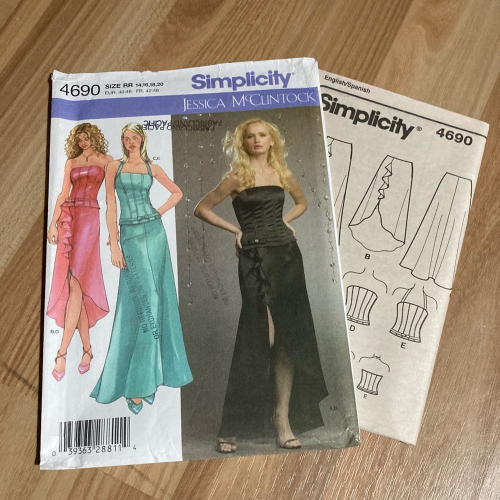 Simplicity 4690 Misses Skirt & Corset Top-UNCUT